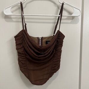 White Fox brown corset